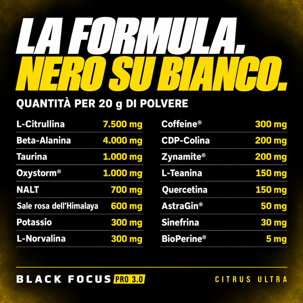 Black Focus Pro 3.0 Extreme Pre-Workout 400g