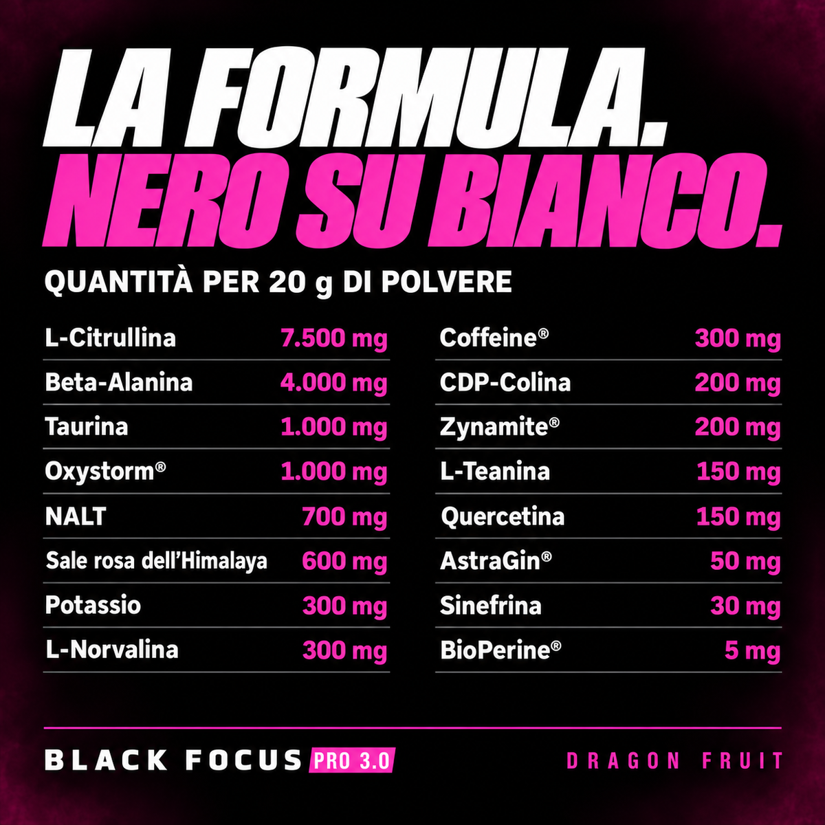 Black Focus Pro 3.0 Extreme Pre-Workout 400g
