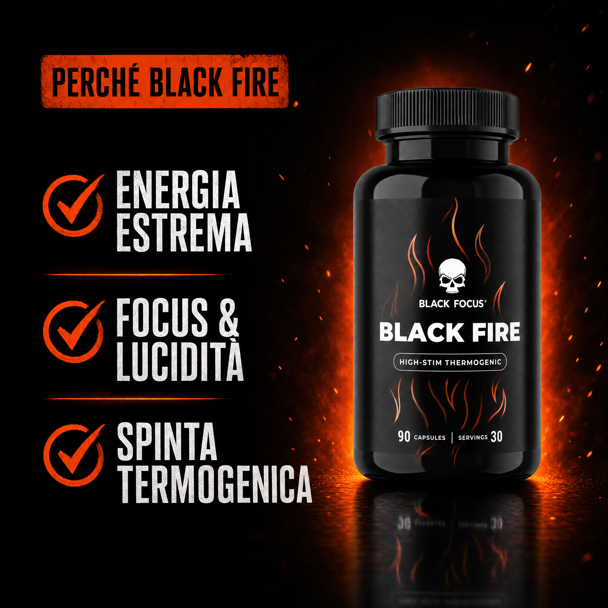 Energia estrema, focus e lucidità, spinta termogenica