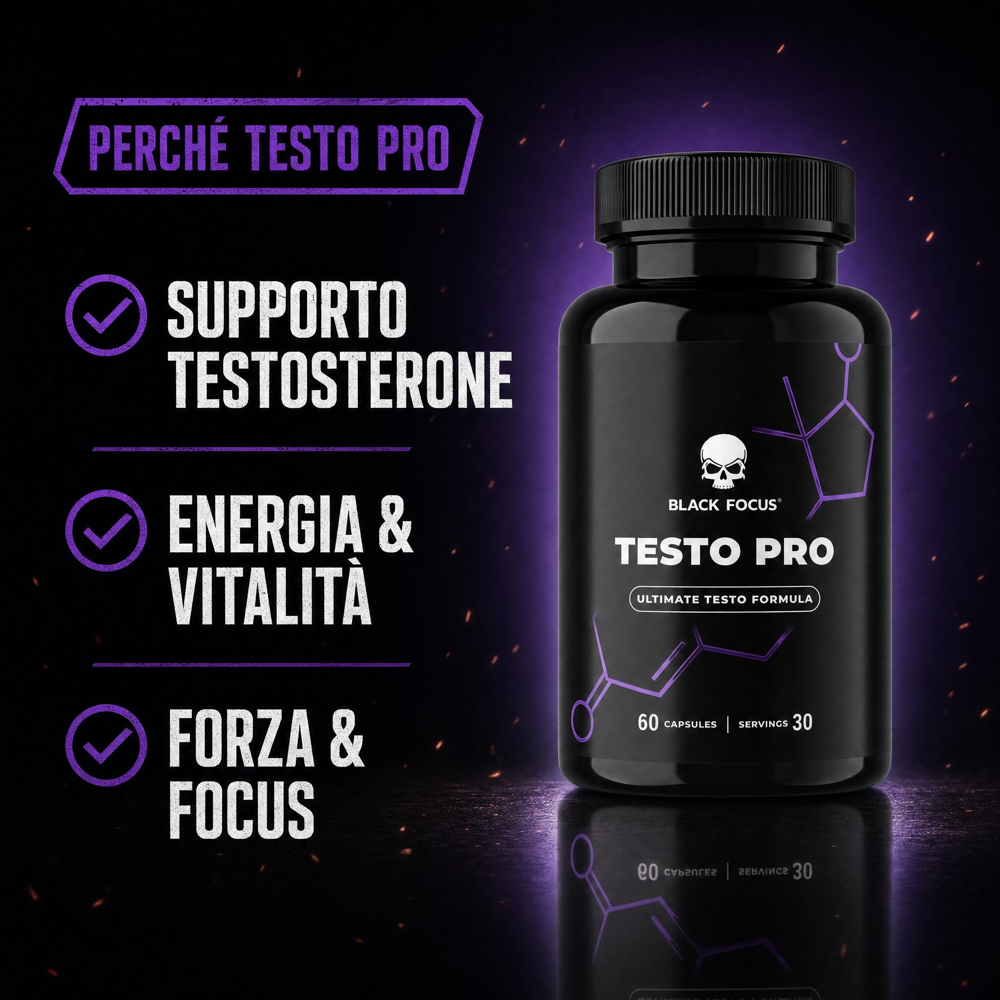 Supporto testosterone, energia e vitalità, forza e focus