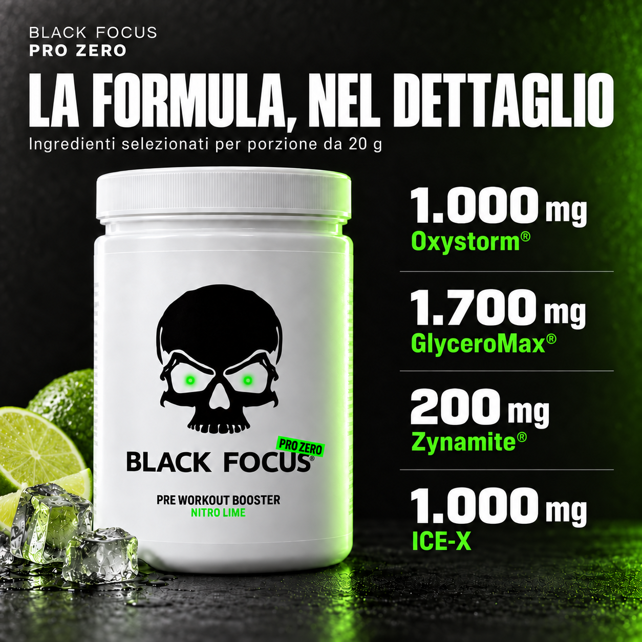 Black Focus Pro Zero Nitro Lime – la formula nel dettaglio