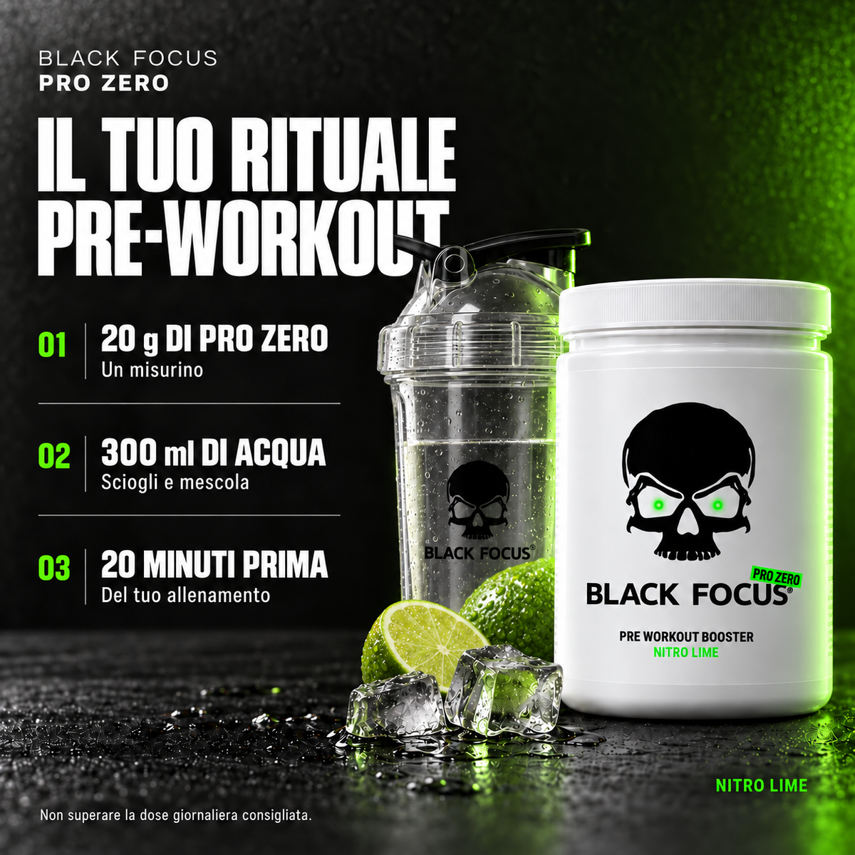 Black Focus Pro Zero Nitro Lime – il tuo rituale pre-workout