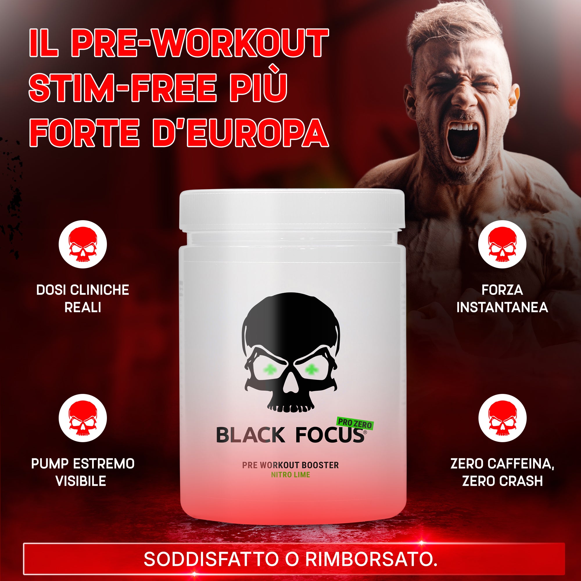 Black Focus Pro Zero Stim-Free Pre-Workout 400g
