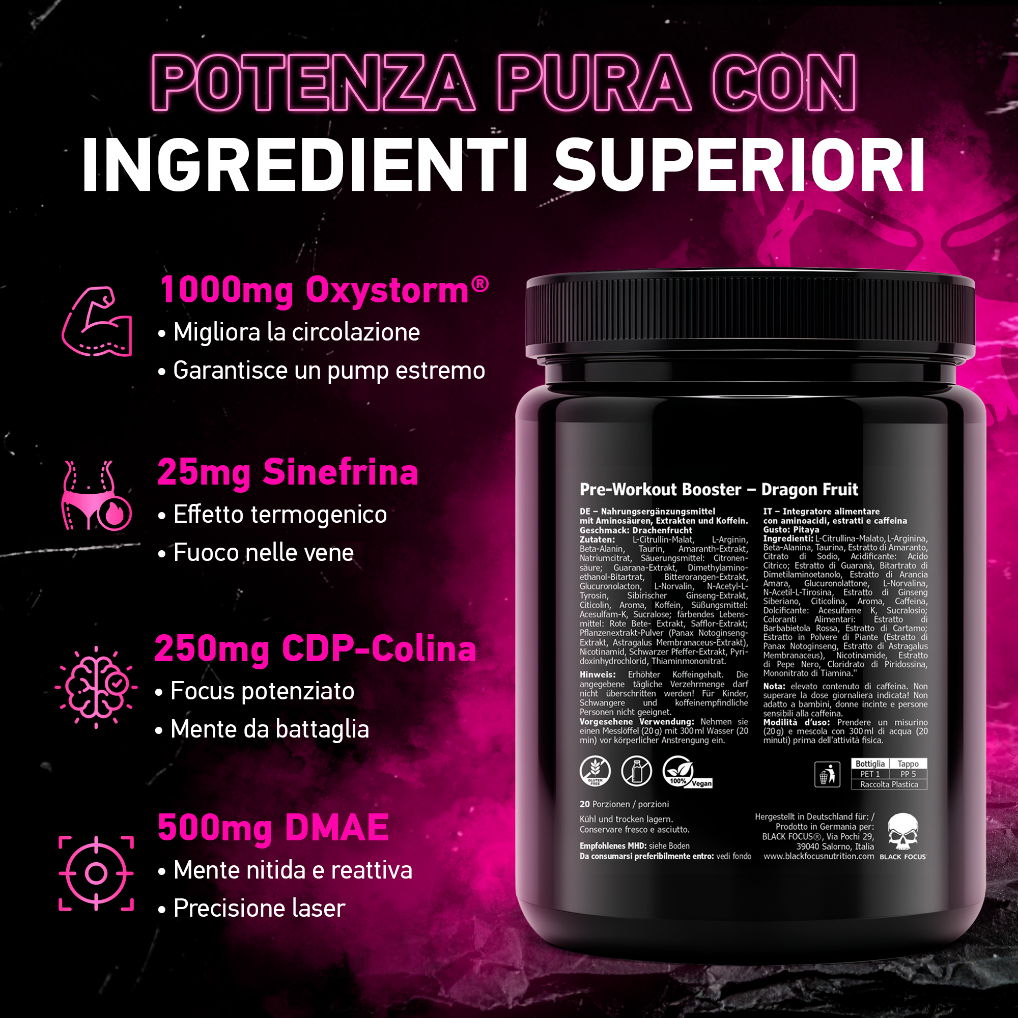 Black Focus Pro 2.0 Extrem Pre-Workout 400g