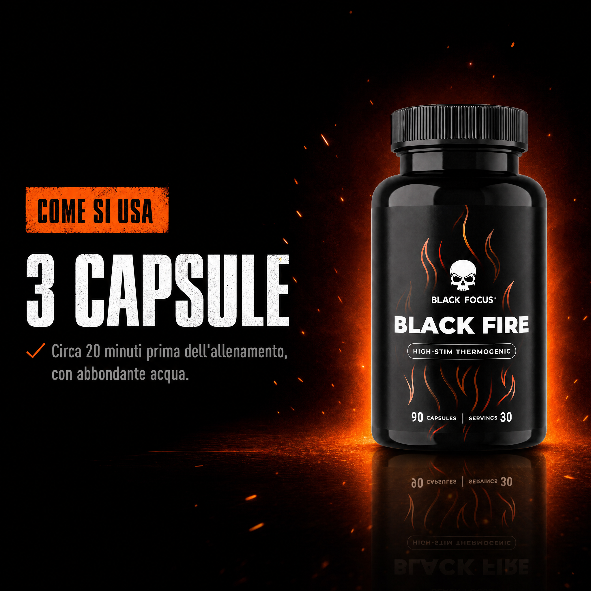 Come si usa: 3 capsule 20 minuti prima dell'allenamento